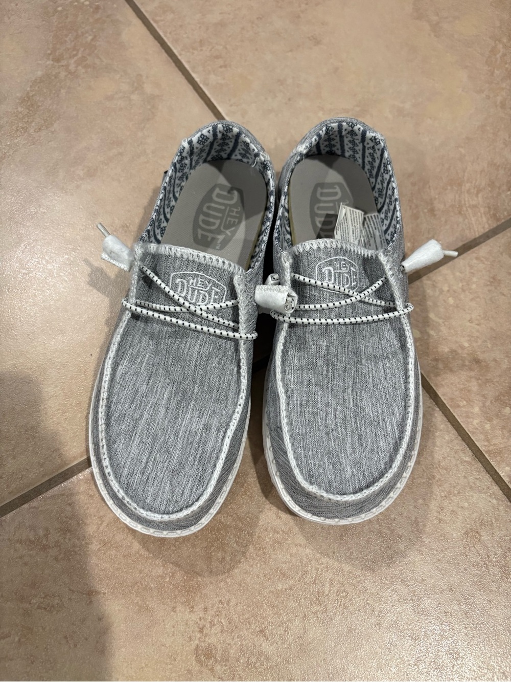 Hey Dude women’s Grey Canvas Slip-On Sneakers